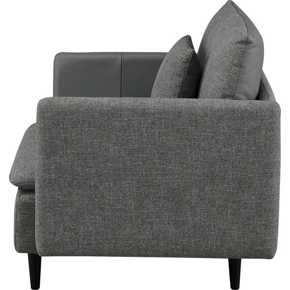 1人掛け 布・本革リバーシブルソファ (ES01 GY) 7枚目画像