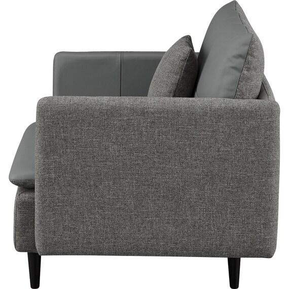 1人掛け 布・本革リバーシブルソファ (ES01 GY) 8枚目画像