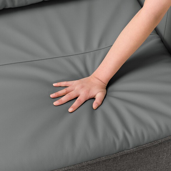 1人掛け 布・本革リバーシブルソファ (ES01 GY) 14枚目画像