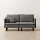 2人掛け 布・本革リバーシブルソファ (ES01 GY) 4枚目画像