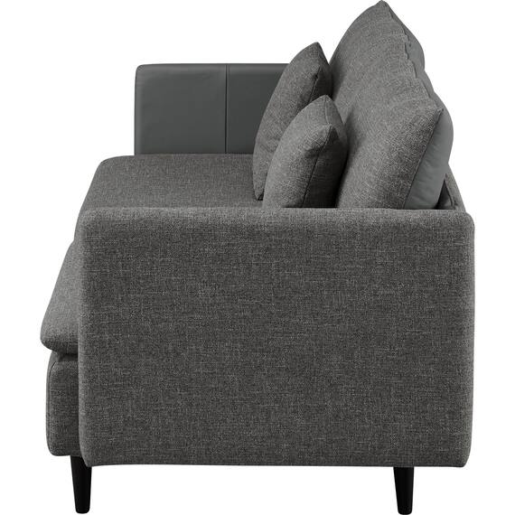 2人掛け 布・本革リバーシブルソファ (ES01 GY) 6枚目画像