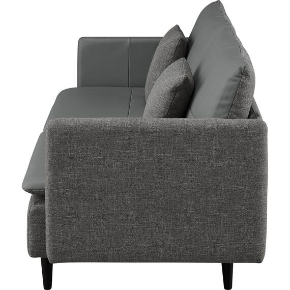 2人掛け 布・本革リバーシブルソファ (ES01 GY) 7枚目画像