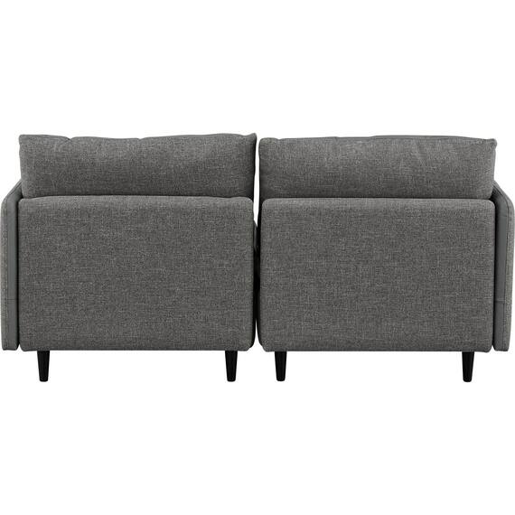 2人掛け 布・本革リバーシブルソファ (ES01 GY) 9枚目画像