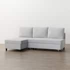 ベッドタイプカウチソファ 布張りタイプ(ノアーク3 右カウチ LGY) 10枚目画像