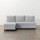 ベッドタイプカウチソファ　布張りタイプ(ノアーク3 右カウチ LGY) 11枚目画像