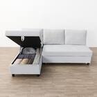 ベッドタイプカウチソファ　布張りタイプ(ノアーク3 右カウチ LGY) 12枚目画像