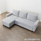 ベッドタイプカウチソファ 布張りタイプ(ノアーク3 右カウチ LGY) 15枚目画像