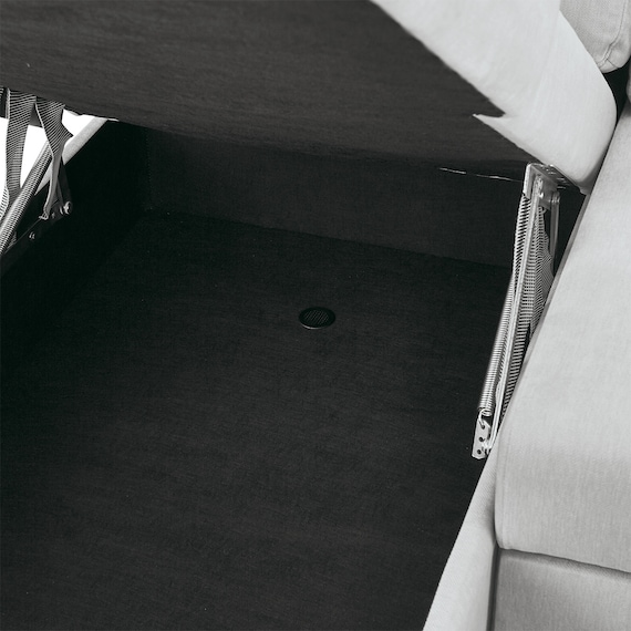 ベッドタイプカウチソファ 布張りタイプ(ノアーク3 右カウチ LGY) 19枚目画像