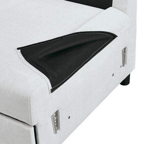 ベッドタイプカウチソファ 布張りタイプ(ノアーク3 右カウチ LGY) 21枚目画像