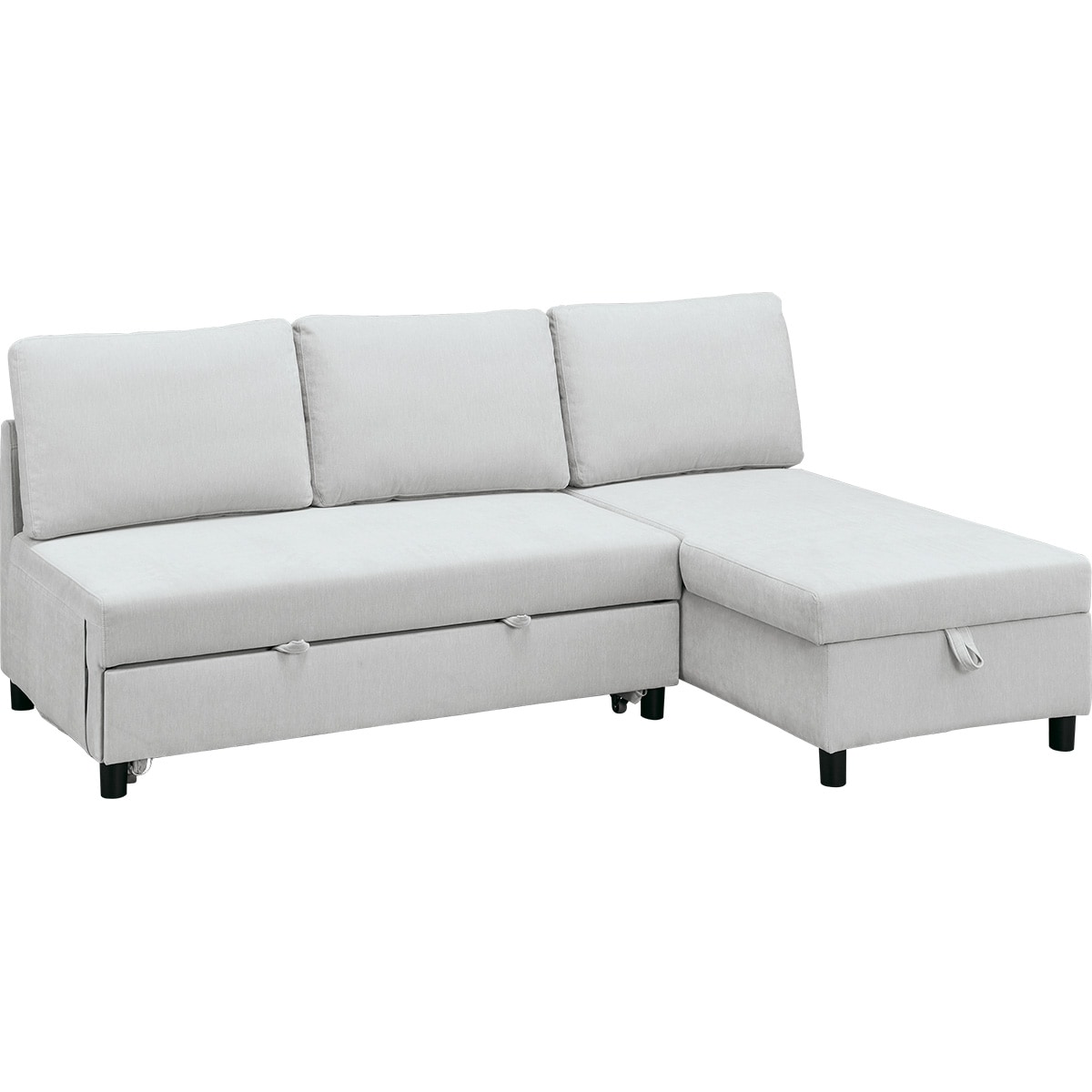 ベッドタイプ カウチソファ 布張りタイプ(ノアーク3 左カウチ LGY