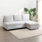 ベッドタイプカウチソファ 布張りタイプ(ノアーク3 左カウチ LGY) 1枚目画像