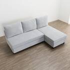 ベッドタイプカウチソファ　布張りタイプ(ノアーク3 左カウチ LGY) 9枚目画像