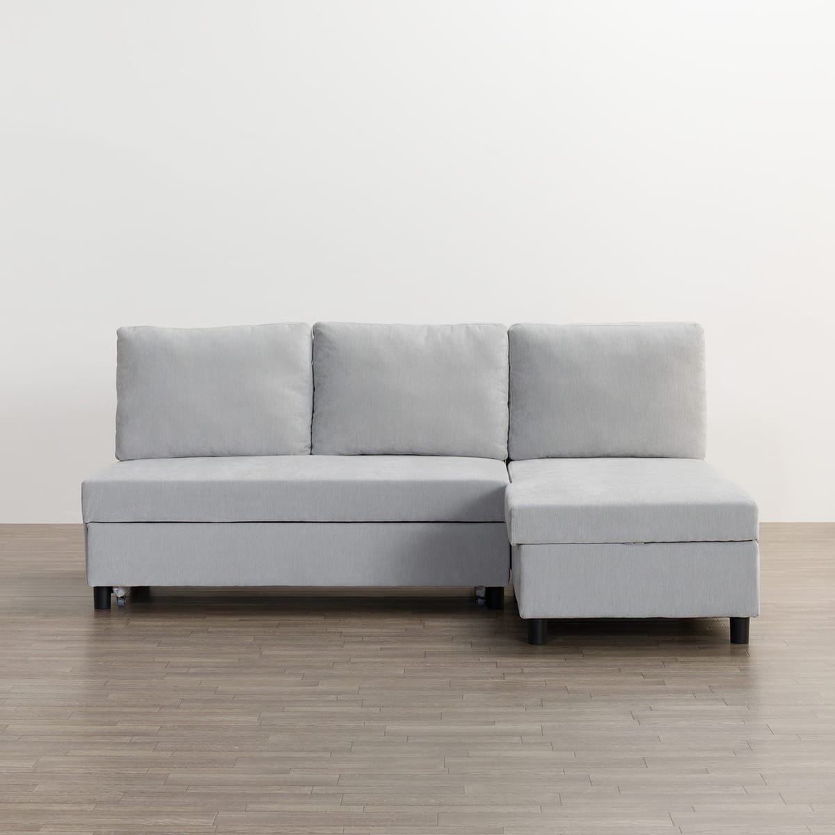 ベッドタイプカウチソファ 布張りタイプ(ノアーク3 左カウチ LGY