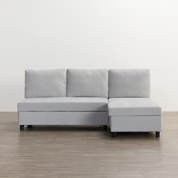 ベッドタイプカウチソファ 布張りタイプ(ノアーク3 左カウチ LGY) 11枚目画像