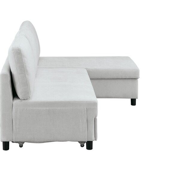 ベッドタイプカウチソファ 布張りタイプ(ノアーク3 左カウチ LGY) 17枚目画像