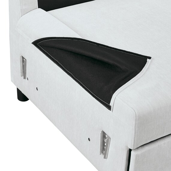 ベッドタイプカウチソファ　布張りタイプ(ノアーク3 左カウチ LGY) 21枚目画像