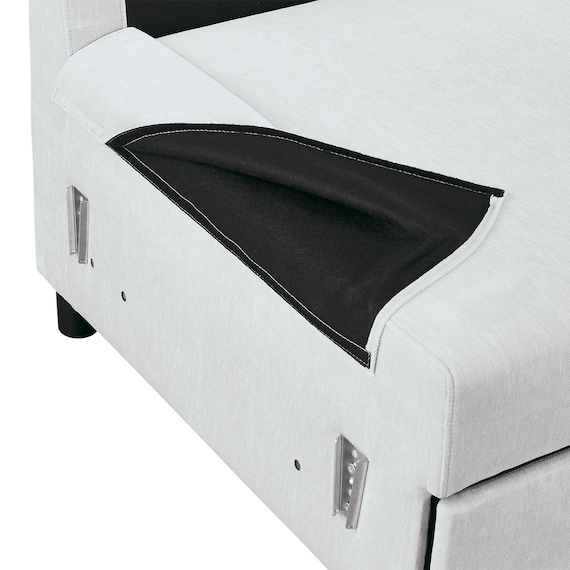 ベッドタイプカウチソファ 布張りタイプ(ノアーク3 左カウチ LGY) 21枚目画像