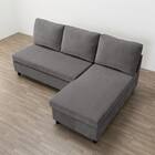 収納タイプ カウチソファ 布張りタイプ(ノアーク3 左カウチ DGY) 9枚目画像