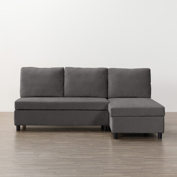 収納タイプ カウチソファ 布張りタイプ(ノアーク3 左カウチ DGY) 11枚目画像