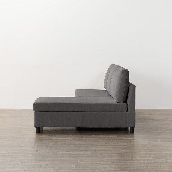 収納タイプ カウチソファ 布張りタイプ(ノアーク3 左カウチ DGY) 12枚目画像