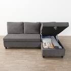 収納タイプ カウチソファ 布張りタイプ(ノアーク3 左カウチ DGY) 15枚目画像