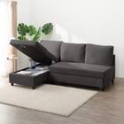 ベッドタイプカウチソファ　布張りタイプ(ノアーク3 右カウチ DGY) 8枚目画像