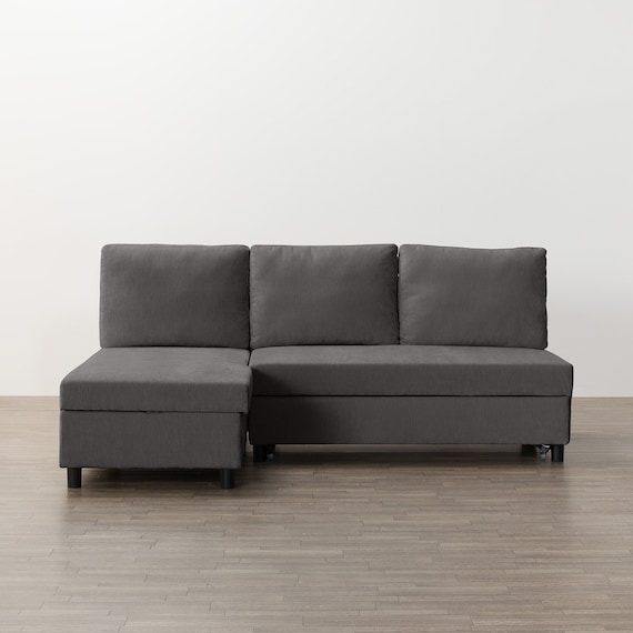 ベッドタイプカウチソファ 布張りタイプ(ノアーク3 右カウチ DGY) 11枚目画像