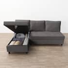 ベッドタイプカウチソファ 布張りタイプ(ノアーク3 右カウチ DGY) 12枚目画像