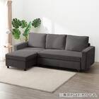 ベッドタイプカウチソファ　布張りタイプ(ノアーク3 右カウチ DGY) 13枚目画像