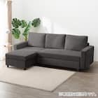 ベッドタイプカウチソファ 布張りタイプ(ノアーク3 右カウチ DGY) 13枚目画像