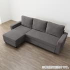 ベッドタイプカウチソファ 布張りタイプ(ノアーク3 右カウチ DGY) 15枚目画像