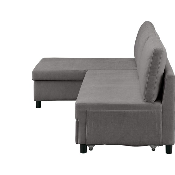 ベッドタイプカウチソファ　布張りタイプ(ノアーク3 右カウチ DGY) 17枚目画像