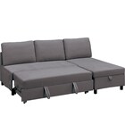 ベッドタイプカウチソファ 布張りタイプ(ノアーク3 左カウチ DGY) 8枚目画像