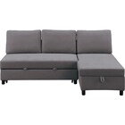 ベッドタイプカウチソファ 布張りタイプ(ノアーク3 左カウチ DGY) 10枚目画像