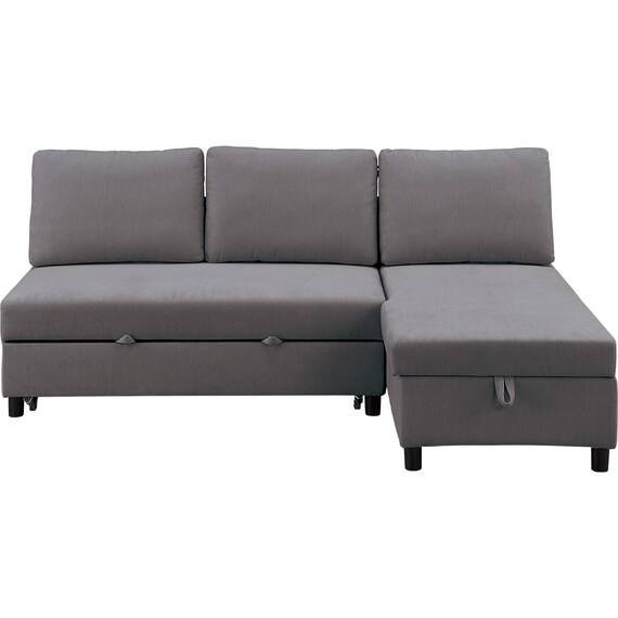 ベッドタイプカウチソファ 布張りタイプ(ノアーク3 左カウチ DGY) 10枚目画像