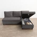 ベッドタイプカウチソファ 布張りタイプ(ノアーク3 左カウチ DGY) 12枚目画像