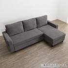 ベッドタイプカウチソファ 布張りタイプ(ノアーク3 左カウチ DGY) 15枚目画像