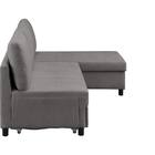 ベッドタイプカウチソファ　布張りタイプ(ノアーク3 左カウチ DGY) 17枚目画像