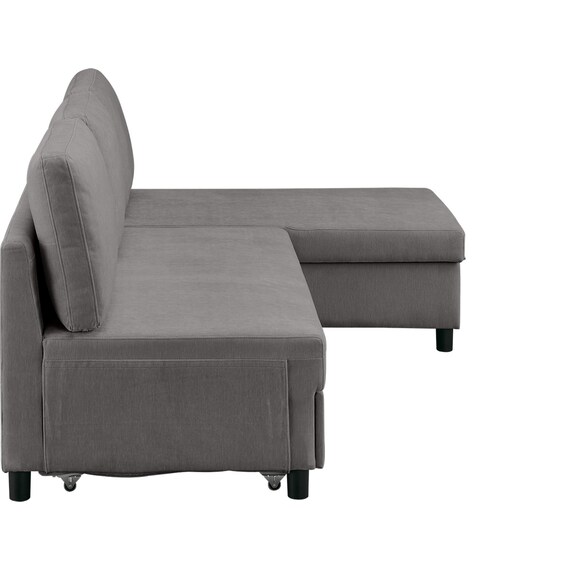 ベッドタイプカウチソファ 布張りタイプ(ノアーク3 左カウチ DGY) 17枚目画像