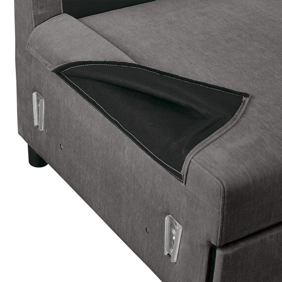 ベッドタイプカウチソファ 布張りタイプ(ノアーク3 左カウチ DGY) 21枚目画像