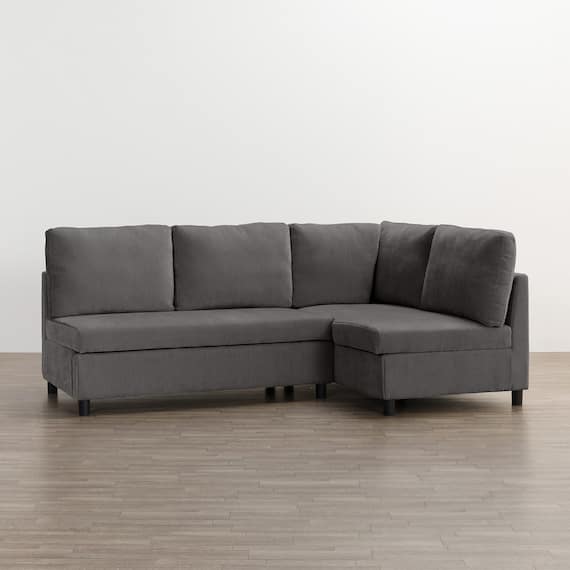 収納タイプコーナーソファ 布張りタイプ(ノアーク3 左コーナー DGY) 1枚目画像