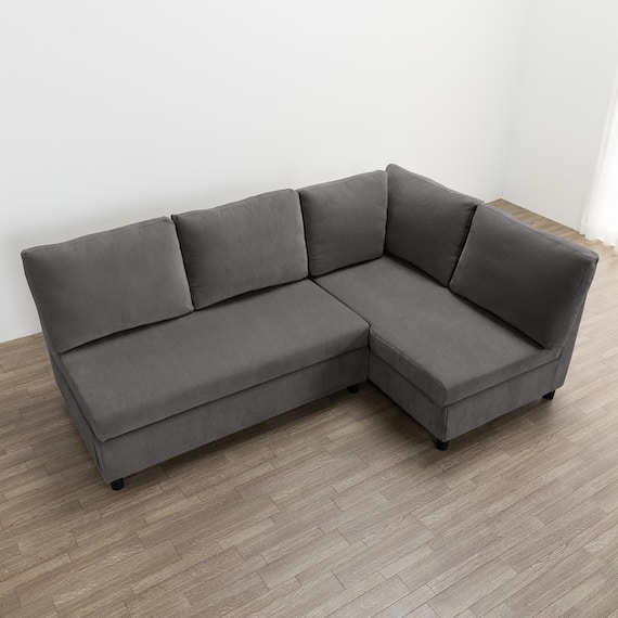 収納タイプコーナーソファ 布張りタイプ(ノアーク3 左コーナー DGY) 8枚目画像