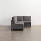 収納タイプコーナーソファ 布張りタイプ(ノアーク3 左コーナー DGY) 9枚目画像