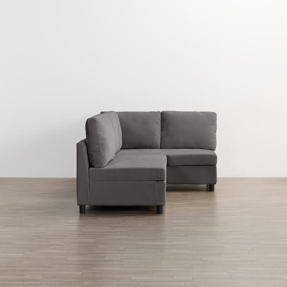 収納タイプコーナーソファ 布張りタイプ(ノアーク3 左コーナー DGY) 9枚目画像