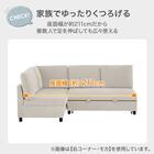 ベッドタイプ コーナーソファ 布張りタイプ(ノアーク3 左コーナー DGY) 4枚目画像