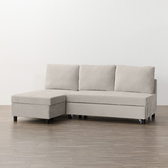 ベッドタイプカウチソファ　布張りタイプ(ノアーク3 右カウチ MO) 10枚目画像