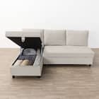 ベッドタイプカウチソファ 布張りタイプ(ノアーク3 右カウチ MO) 12枚目画像