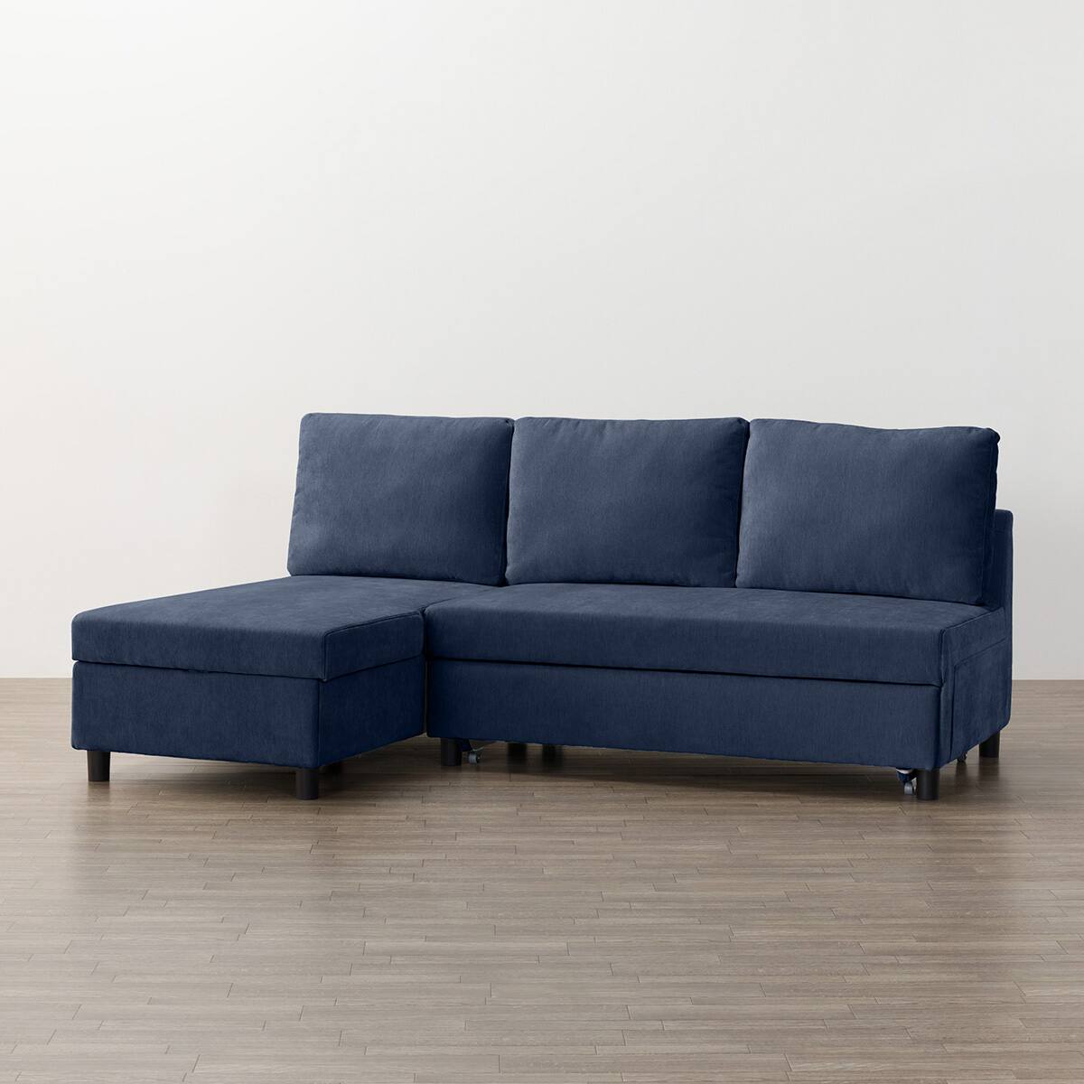 ベッドタイプカウチソファ 布張りタイプ(ノアーク3 右カウチ NV