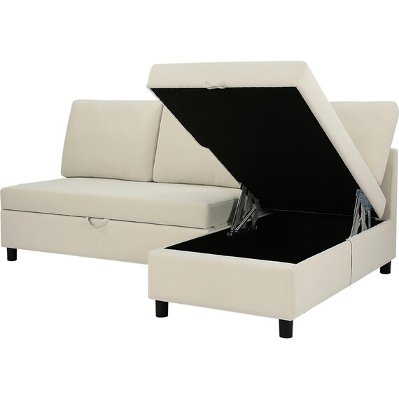 傷・汚れに強い 収納タイプ カウチソファ 合皮タイプ(ノアーク3 Nシールド 左カウチIV) 6枚目画像