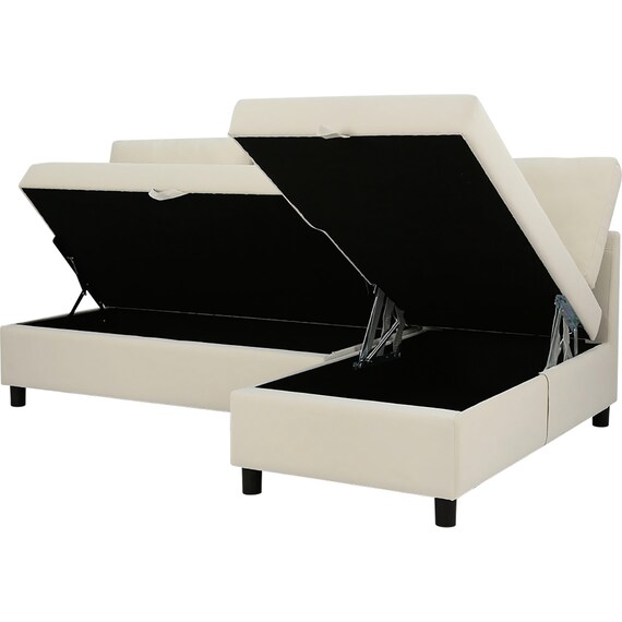 傷・汚れに強い 収納タイプ カウチソファ 合皮タイプ(ノアーク3 Nシールド 左カウチIV) 8枚目画像